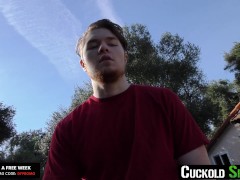 CuckoldSessions - Hot Petite Blonde Babe Loves Getting Spitroasted In Front Of Her Cuck Bf