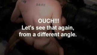 College teen doggystyled so hard she bumps head