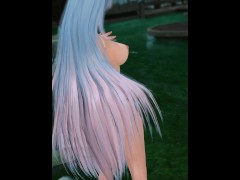 Cute midlander with a bulge at the hot springs