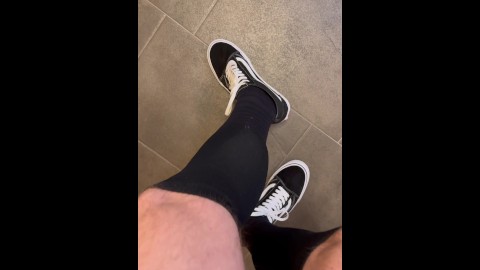 German soccer player showing off all black soccer socks