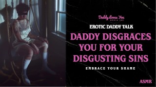 Daddy Talk: Religieuze stiefvader neukt je omdat je mama's kleren draagt