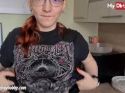 Preview 1 of MyDirtyHobby - Redhead amateur swallows a cumshot