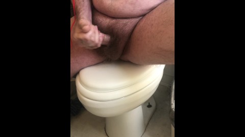 Masturbating in the bathroom on the toilet