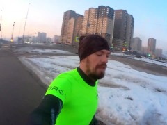Morning running 10 killometers in Moscow