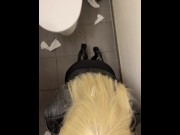 Preview 4 of Blonde girl fucked loud in public bathroom