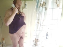 little ABDL Femboy Dances in tub dressed in purple nighty