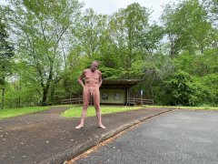 Jacking off in a public park