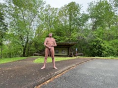 Jacking off in a public park