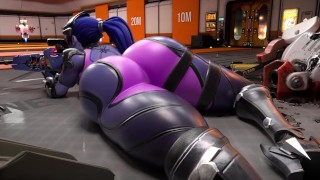 Widowmaker balança sua bunda enorme enquanto pratica o alvo