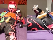 Preview 2 of Moto biker milked while watching VR porn