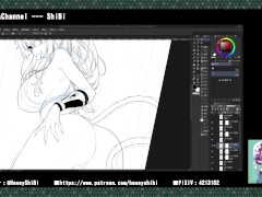 working process-porn comic 神の手#2 p10