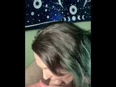 Cute emo girl loves to deepthroat my dick