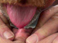 Licking and sucking MILF clit