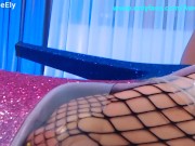 Preview 5 of Slut School Girl In Blue, Fishnets & Heels Dance Sensual