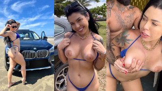 naughty brunette had sex in the abandoned kiosk by the sea - Drii Cordeiro