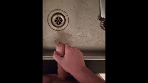 Big load of cum in the sink