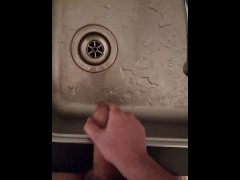 Big load of cum in the sink