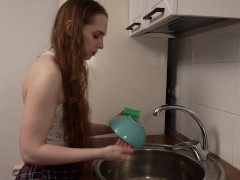 Unexpected Encounter: Stepbro Fills Stepsis with Cum in Kitchen - Screenshot 1 of 16 - Small Tits