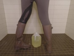 Pissing and Playing in Gymshark Leggings and Hunter Boots