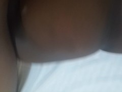 Horny ebony opens her legs wide, give her quickie,backshots, creampie her