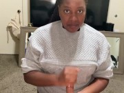 Preview 5 of Ebony MILF Sucking White Dick in G-String