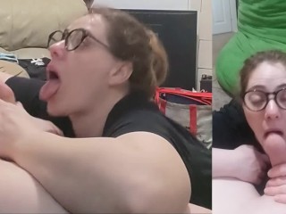 Heather Kane Sucks off a Lucky Student!