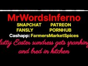 Preview 2 of Audio Erotica - Easter Dress - College Slut Gets Fucked and Bred In Kitchen at Picnic