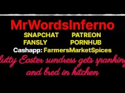 Preview 6 of Audio Erotica - Easter Dress - College Slut Gets Fucked and Bred In Kitchen at Picnic