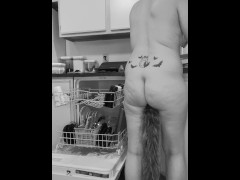 Doing chores with my vibrating tail.