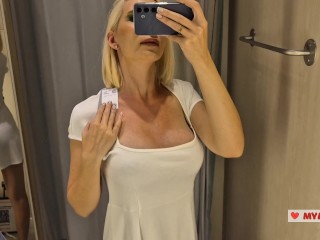 Completely See Through Clothes. Try On Haul Transparent Clothes, At The Mall. Public fetish