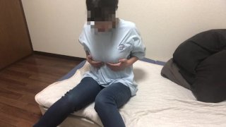 [Japanese Hentai Mask Girl] Masturbation for the first time in a week♡ Jeans with holes