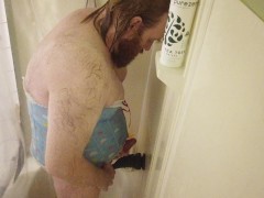Little Sissy Sub Femboy Takes Huge Bad Dragon Dildo up tight little ass hole in shower poses dances