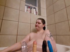 Soapy Handjob Cleaning my Dildos