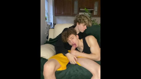 Polish boy with monster white cock fuck face step bro face and cum in mouth