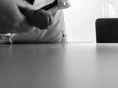 Quick cum on my sexy bosses desk at work. Nearly got caught