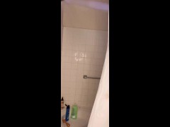 Taking a shower while my husband and his friends are hanging out at the house no big deal lol