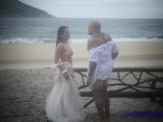 Preview 2 of Public Beach Fuck - Real Amateur Couple - Renewing Vows and Beach Sex