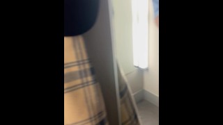 Jerking off my huge cock in H&M fitting room! Almost Caught