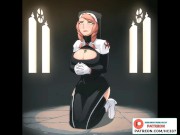 Preview 2 of Cute Girl Passes The Exam To Become A Nun Herntai Story | High Quality Animated 4K 60Fps