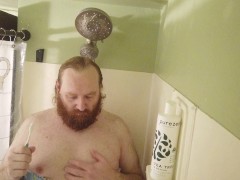 Little ABDL Adult Diaper Baby Submissive Sissy Femboy Slut Poses and dances in the shower Wet Wild