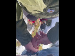 Snowy blowy - Screenshot 1 of 16 - Public Blowjob
