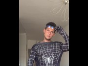 Preview 6 of BoyGym Spiderman Tiktok BIG COCK SURPRISE