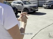 Preview 3 of A neighbor scratched her car in the parking lot and made amends with a blowjob (Subtitles)