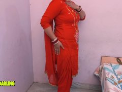 Punjabi Stepmom make video for instagram and her stepson help her