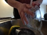 Preview 2 of Washing dishes with pee and cum