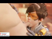 Preview 2 of Tracer Blowgob On Route 66 Cum On Face | Overwatch Hentai Animation 4K 60Fps