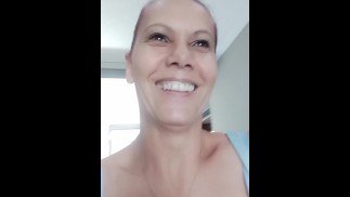 Walking in public after getting creampie in public restroom cum running down legs
