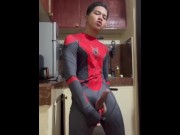 Preview 1 of Jush Lee- Your Horny Inked Hunk Spidey Jerking Off