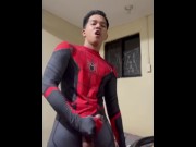 Preview 6 of Jush Lee- Your Horny Inked Hunk Spidey Jerking Off