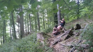 Slut wife in Bunny mask dehumanized herself outdoors